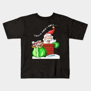 Santa Claus with Toilet Paper Gift V3 Kids T-Shirt